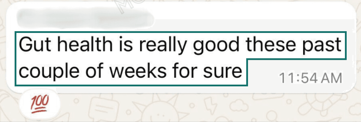 A client's WhatsApp message to the Morf team