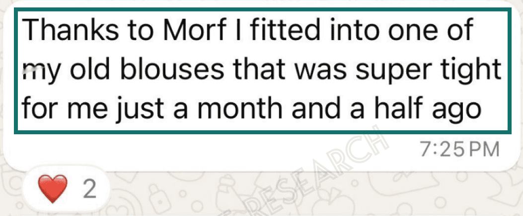 Morf metabolic health app interface, view 2